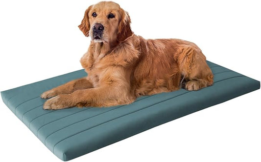 BALANCE Dog Crate Bed, Orthopedic Dog Bed Pad with Waterproof Liner, Washable Crate Foam Pet Mat for Large, Medium, Puppy Dogs Breeds, Powder Blue, 48"x30"x2"