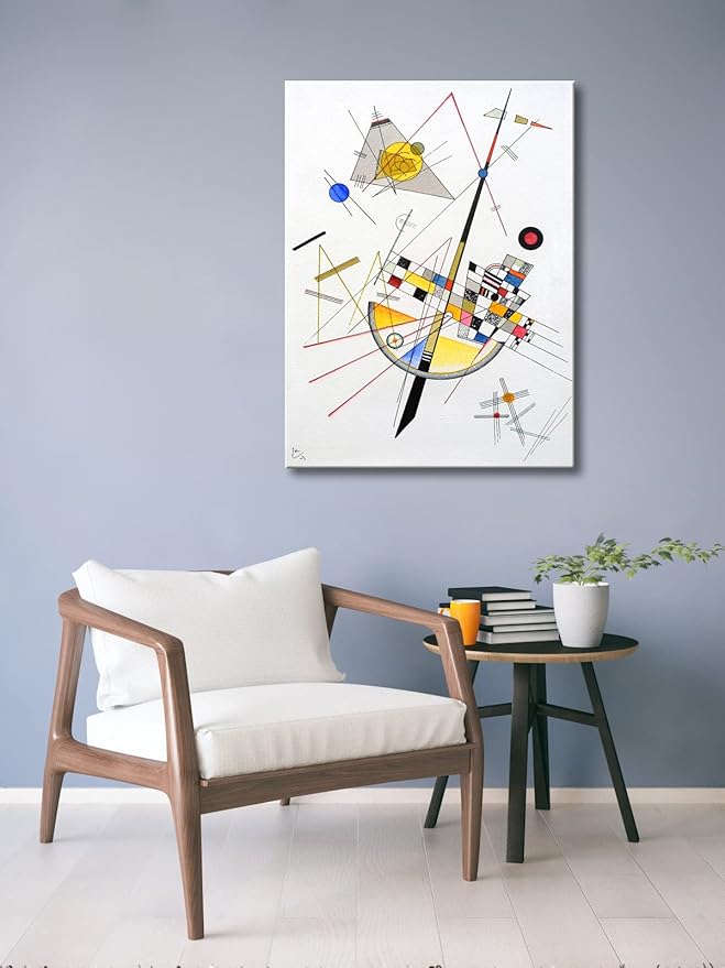 Wieco Art Canvas Prints Large Delicate Tension #85, 1923 by Wassily Kandinsky Abstract Classic Art Reproductions Canvas Wall Art for Home Decor Living Room and Wall Decorations