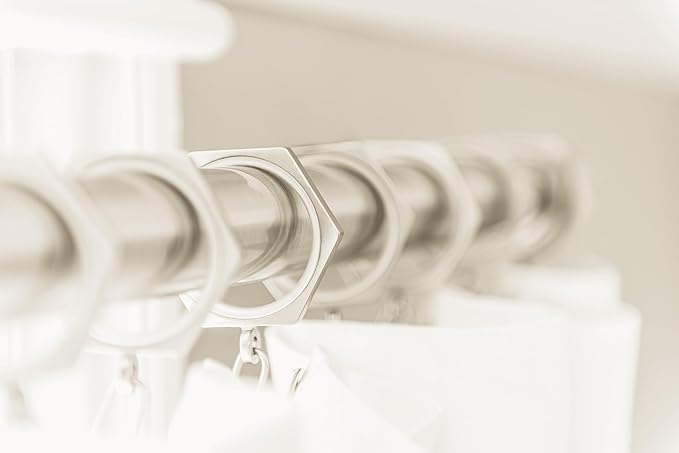 BlastHome® Luxury Curtain Rings - Premium Metal with Quiet, Smooth Nylon Inserts - Pinhooks and Clips Included - 1 1/2" Inside Diameter - 18 Pack for Two Curtain - Brushed Nickel