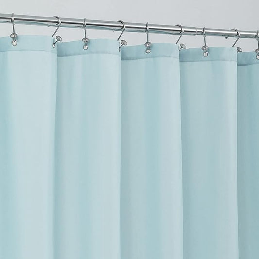 ALYVIA SPRING Long Fabric Shower Curtain Liner Waterproof - 72" x 74", Soft & Lightweight Longer Shower Curtain with 3 Magnets, Machine Washable - 72x74, Blue