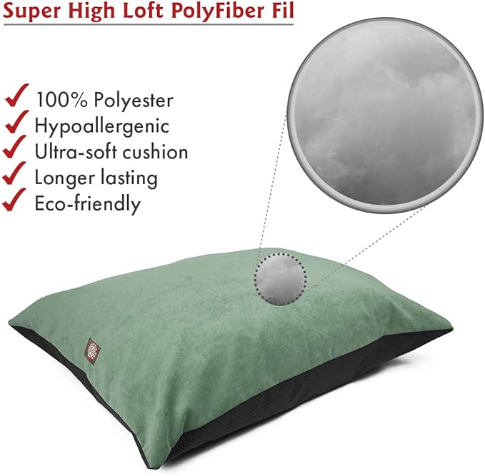 Majestic Pet Rectangle Medium Dog Bed Washable – Non Slip Comfy Pet Bed – Dog Crate Bed Super Value Pillow Dog Bed – Dog Kennel Bed for Sleeping - Dog Bed Medium Breed 35 x 28 Inch – Villa Azure