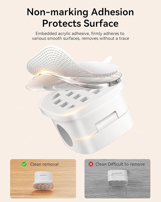 12-Pack Magnetic Cable Clips Cord Organizer-Cable Smooth Adjustable, Rocoren Desk Cable Management Accessories,Cable Holder Clips Wire Holder Keeper for Desktop,Nightstand,Wall,Home Office,Phone,Car