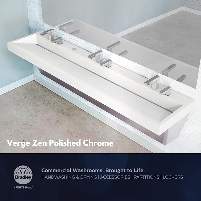 Bradley Zen Foam Soap Dispenser, Sensor Activated, Ring Light Indicates Low Battery Soap or Overflow, Deck Mounted, Auto Top Fill, Brushed Black Stainless Steel