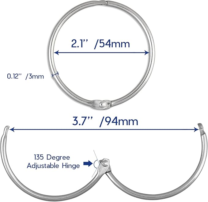 24 Pack Shower Curtain Rings,Rust Proof Shower Curtain Hooks for Bathroom,Circular Decorative Shower Curtain Rings and Hooks for Shower Rod,Metal Rings for Shower Curtain(Chrome)