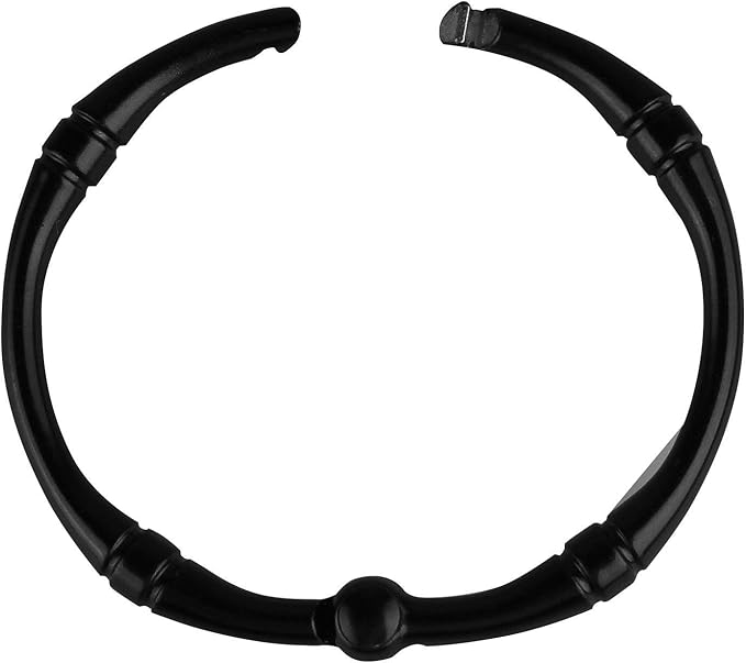 Shower Curtain Hooks, Rustproof Decorative Shower Curtain Rings Metal Round Shower Hooks for Bathroom Shower Rod, 12 Pack (Black)