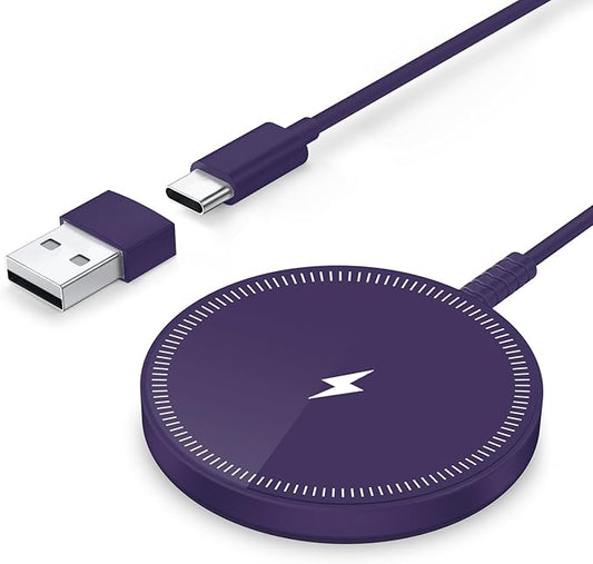 Magnetic Wireless Charger for 16/15/14/13/12 Series & Pro 4-2, Daul Ports, Case-Friendly, Ultra-Slim & Compact for Desk Travel Nightstand