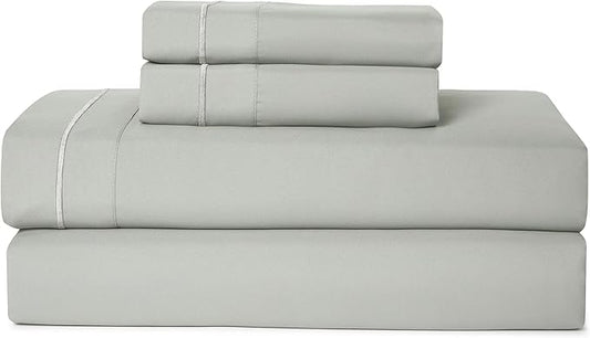 CASUAL LIVING King Sheets 4 Piece Set with 2 Pillowcases, Soft Microfiber Hypoallergenic Washable Deep Pocket Lightweight Bedding Elasticized, King Sheet Sets, Green