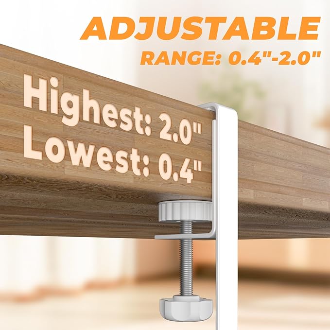 Under Desk Cable Management Tray, 15.7'' No Drill Steel Desk Cable Organizers, Wire Management Tray Cable Management Rack (2 Packs-White)