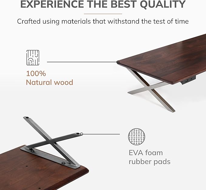 Anji Mountain Monitor Stand - Desktop Organizer & Laptop Riser, Ergonomic Monitor Riser, Space-Saving Monitor Stand for Desk, Durable Construction, Easy Assembly, Ideal for Home & Office,Biscotti