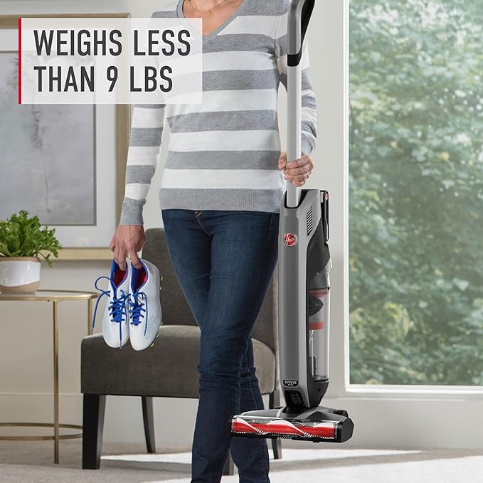 Hoover ONEPWR Evolve Pet Cordless Vacuum Cleaner, Lightweight Stick Vac, Small Upright Vacuum Cleaner, Ideal for Pet Hair, Large Dirt Cup Capacity, Cordless Vacuum Cleaners for Home Use