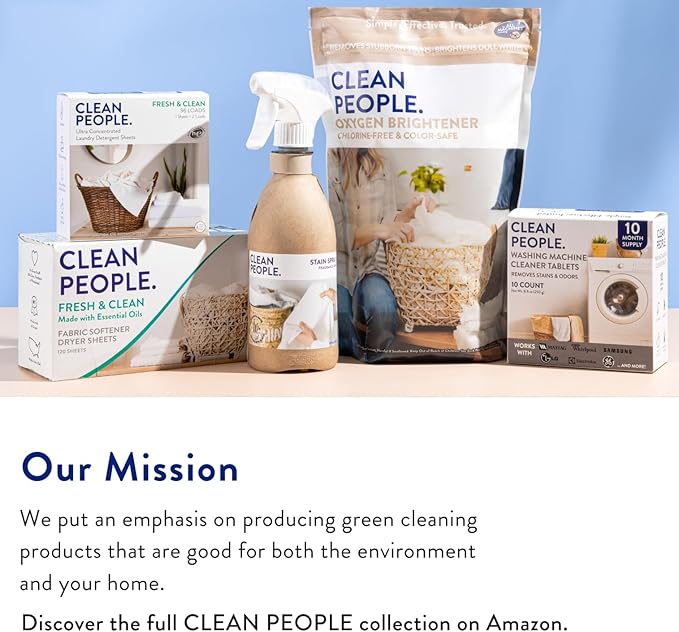 The Clean People Liquid Laundry Detergent - Recyclable Packaging, Stain Fighting - Ultra Concentrated, Laundry Soap - Fragrance Free, 200 Loads
