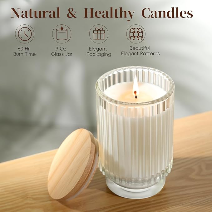 Sage Citrus Candles for Home Scented, Over 70 Hour Burn Time Large Aromatherapy Jar Candle with Lid, Home Fragrance Soy Candle for Women & Men