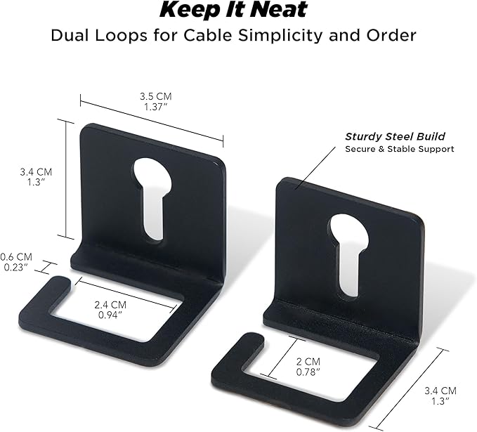 Moodular Add-ons Cable Organizer 2 Pack [Accessory Only - Requires Moodular Wooden Monitor Stand Slide Rails for Use] Black MSA-CO