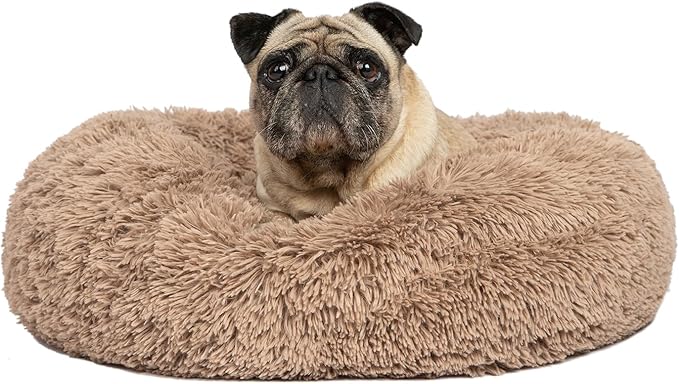 Best Pet Supplies Dog House Bed Crate Mat Tent Indoor Round Soft Plush for Small, Medium, and Large Breeds - Caramel, 24 x 24 x 7