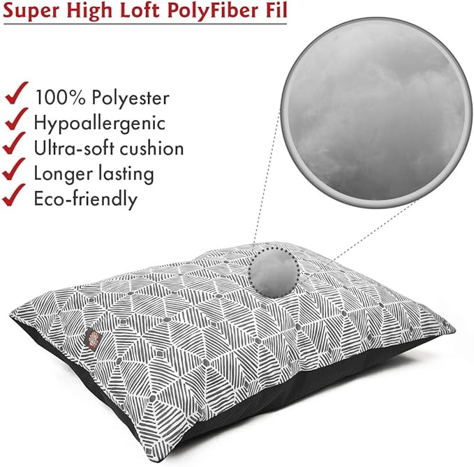 Majestic Pet Rectangle Medium Dog Bed Washable – Non Slip Comfy Pet Bed – Dog Crate Bed Super Value Pillow Dog Bed – Dog Kennel Bed for Sleeping - Dog Bed Medium Breed 35 x 28 Inch – Charlie Gray