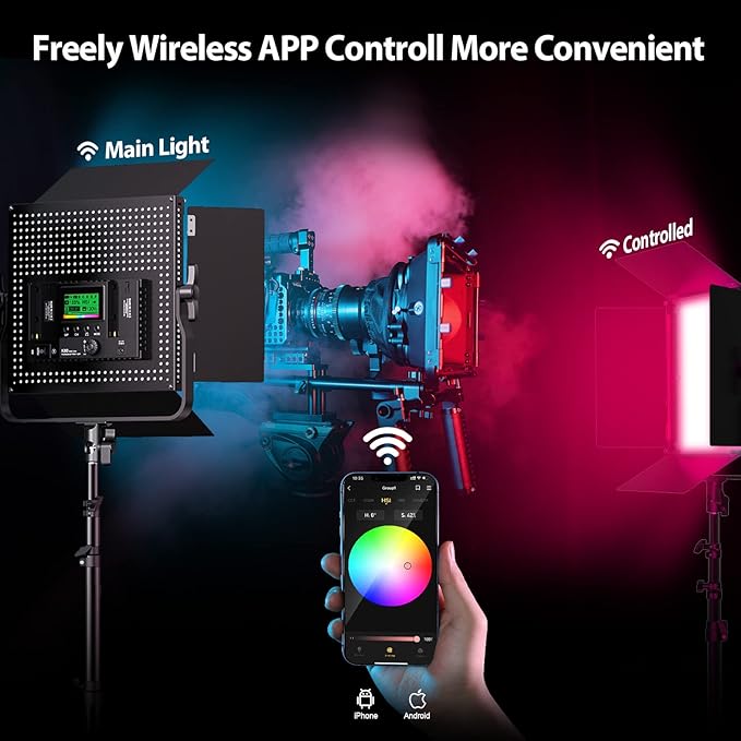 Pixel K80 Photography Lighting with APP Control, 2600K-10000K CRI 97+ RGB Led Video Light Panel, 9 Applicable Scenes Lighting for Studio/Gaming/Streaming/YouTube/Videography/Film/Video Recording