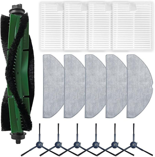 16PCS Vacuum Accessories For Cecotec For Conga 8490 For Ultimate Ultra Power Home, Main Brush Side Brush Microfiber Mop Pads Filter Kit, Automatic Vacuum Cleaner Parts