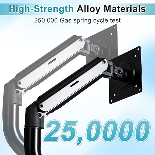 Lyngins 2 Pack Dual Monitor Desk for 15 to 27 Inch Screens Computer Dual Monitor Stand for Desk, VESA Mounting Holes 75 and 100mm, Stand Up to 26.4lbs Monitor Wall Mount, Black