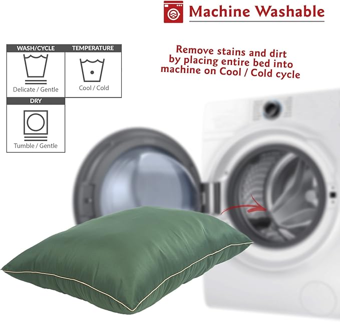 Majestic Pet Rectangle Medium Dog Bed Washable – Non Slip Comfy Pet Bed – Super Value Crate Pet Pillow – Puppy Kennel for Sleeping - Medium Breed 35 x 28 Inch – Solid Green