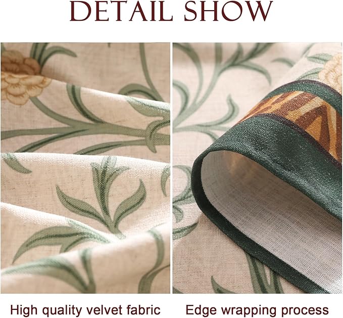 patdrea Designer Vintage Linen Round Tablecloth,French Table Cloth with Floral Pattern,Provencal Decoration Table Cover for Kitchen Dining,Christmas,Thanksgiving,Diameter 55"-Littledaisy