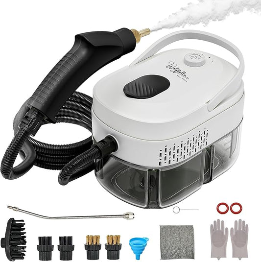Steam Cleaner,15s Heat-Up,1.4L Tank,Steamer for Cleaning with 10 pcs Accessories,Multi-2500W High Temperature and Pressure handheld steamer,Steam Clea (2-White)