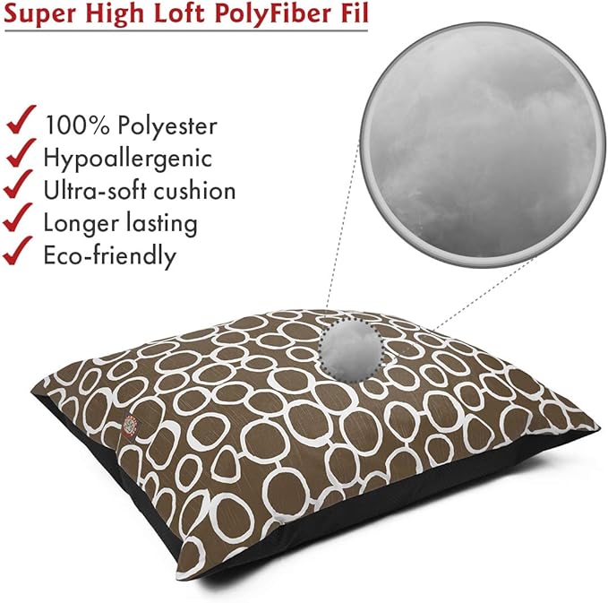 Majestic Pet Rectangle Medium Dog Bed - Non-Slip, Washable, Comfy Crate Pillow for Sleeping - Kennel Bed for Medium Breed, 35 x 28 Inch - Fusion Mocha