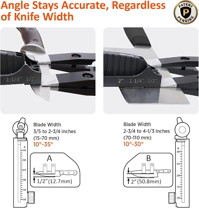 SHARPAL 202H Precision Knife Sharpening System–Adjustable Angle 10–35° Knife Sharpener Kit with 7 Abrasive Plates (Diamond 220/325/600/1000, Whetstone 3000/6000, Leather Strop) and Giftable Carry Case