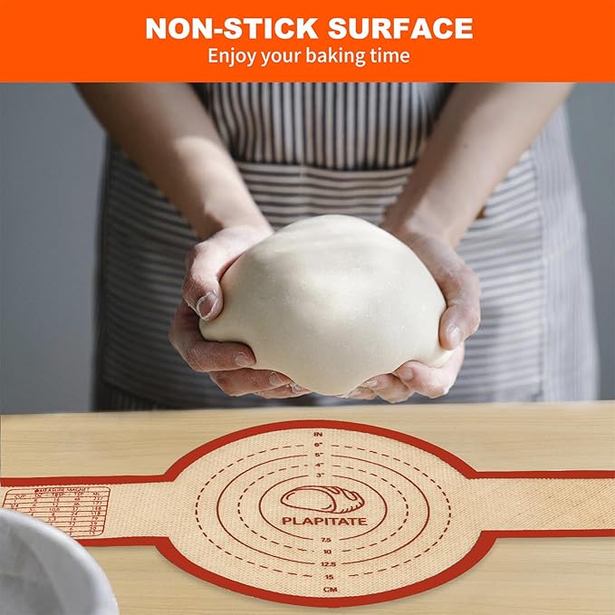 Silicone Bread Sling Dutch Oven Liner, Non-Stick & Easy Clean Reusable Oval and Round Silicone Bread Baking Mat with Long Handles, Easy to Transfer Sourdough Bread - 2 Red Set