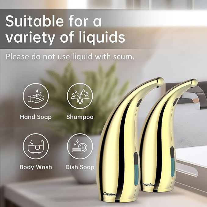Adjustable Automatic Soap Dispenser Touchless, 4 Adjustable Levels Touchless Sensor Liquid Soap Pump Dispenser，300ml Rechargeable Magnetic Charging Hand Soap Dispenser for Kitchen，Bathroom