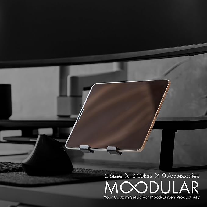 Moodular Add-ons Tablet/Smart Accessory Stand [Accessory Only - Requires Moodular Wooden Monitor Stand Slide Rails for Use] Black MSA-TS
