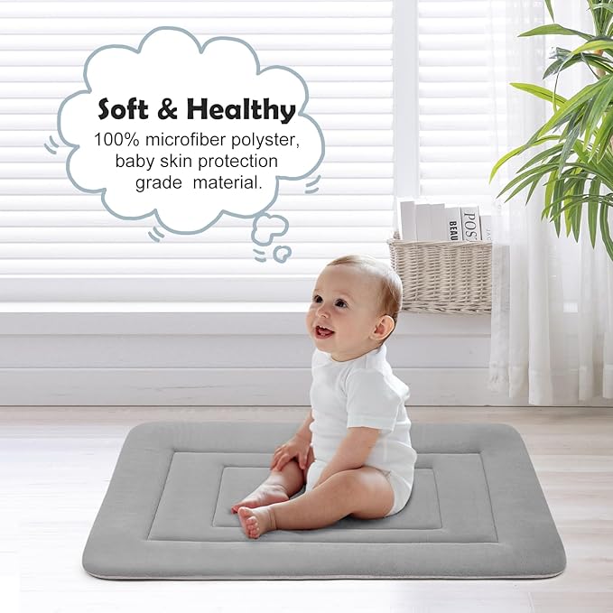 JoicyCo Dog Bed Soft Dog Crate Bed Pad Mat, 48 in Non Slip Bottom Washable Beds for Extra Large Dogs, Pet Bed Mattress Kennel Pad, Clay Gray