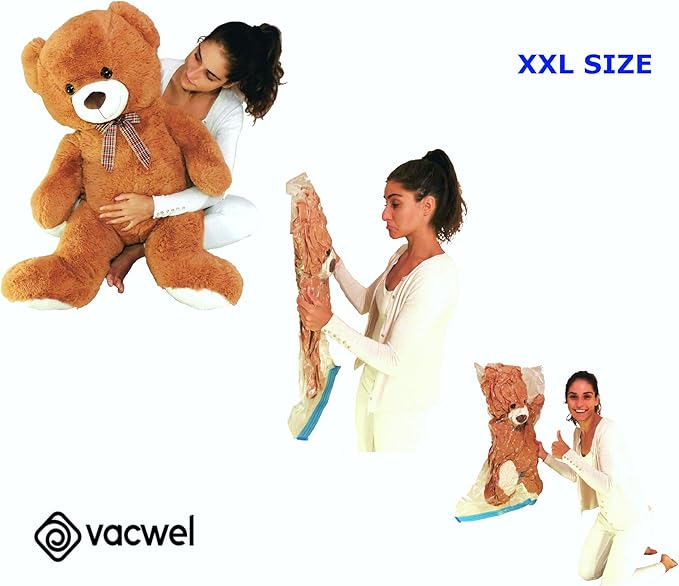 3-Pack XXL,Vacuum Storage Bags,Space Saver Bags for Clothes Storage – XL Comforters,Mattress Topper,3x XXL Bags (47x35in),Bonus 1x Large Bag (32x21in)