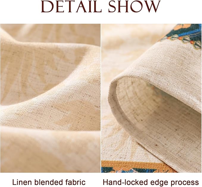 patdrea Designer Linen Tablecloth for Rectangle Table,Pineapple Pattern Extra Long Tablecloths,Table Cover Cloth Decor for Kitchen Dining Christmas,Tea Party,Thanksgiving,67"x118"-Pineapple B