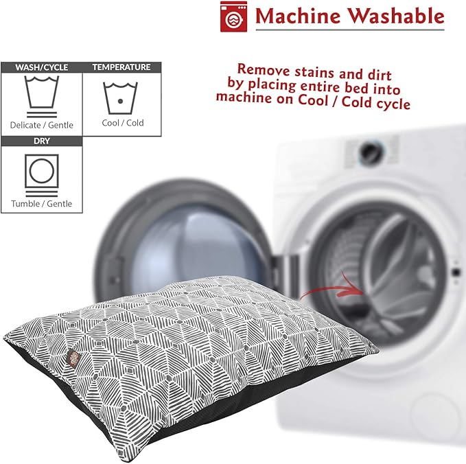 Majestic Pet Rectangle Medium Dog Bed Washable – Non Slip Comfy Pet Bed – Dog Crate Bed Super Value Pillow Dog Bed – Dog Kennel Bed for Sleeping - Dog Bed Medium Breed 35 x 28 Inch – Charlie Gray