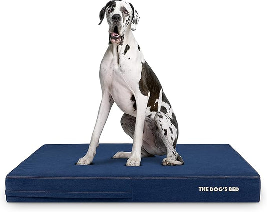 The Dog’s Bed Orthopedic Memory Foam Dog Bed, XXL Blue Denim, Pain Relief for Arthritis, Hip & Elbow Dysplasia, Post Surgery, Lameness, Supportive, Calming, Waterproof Washable Cover