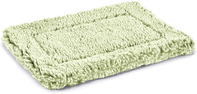 Stoutwool Indestructible Dog Bed - Fluffy Chew Proof Dog Crate Pad - Tough Kennel Pad for Aggressive Chewers - Washable, Ideal for Toy Breeds & Fits 18-Inch Crate - 17"x11", Gleam