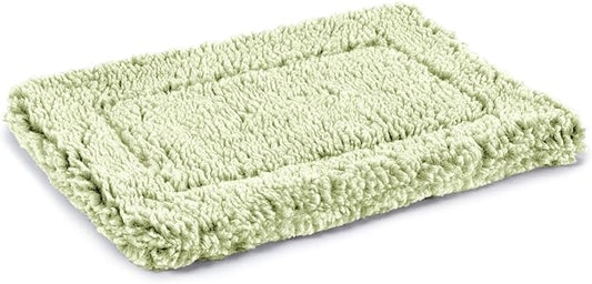 Stoutwool Indestructible Dog Bed - Fluffy Chew Proof Dog Crate Pad - Tough Kennel Pad for Aggressive Chewers - Washable, Ideal for Toy Breeds & Fits 18-Inch Crate - 17"x11", Gleam