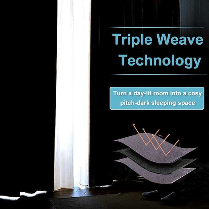 RYB HOME Bedroom Curtains Blackout - Light Block Energy Efficiency Small Window Treatment Drapes for Kitchen Dining Baby Nursery Morden Decor, W 42 x L 54 inch, Greyish Purple, 2 Panels