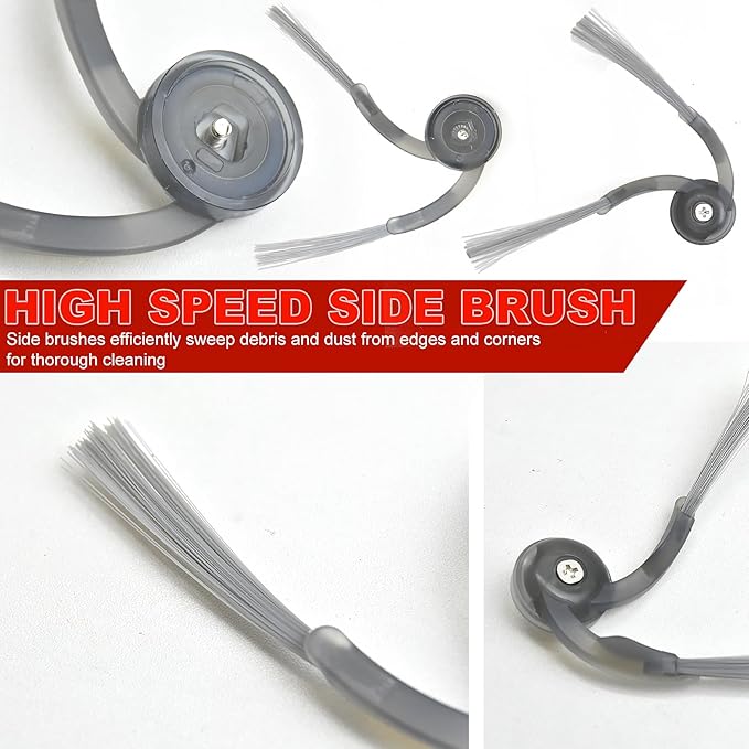 Accessories Replacement Parts Compatible with Roborock Saros 10R Robot Vacuum Cleaner, 4 Rubber Main Brush, 6 Filters, 6 Dust Bags, 8 Mop Pads, 6 Side Brushes