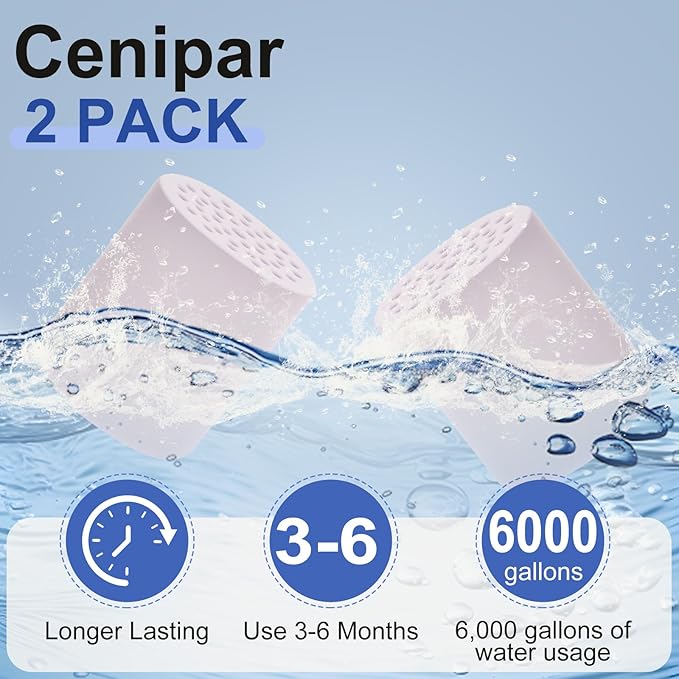 20 Stage Hard Water Shower Filter Replacements,White,Cylindrical Filter Replacement Cartridge For Hard Water - Removes Chlorine, Heavy Metals, Iron, Sediments,2.64 X 2.36 Inches.