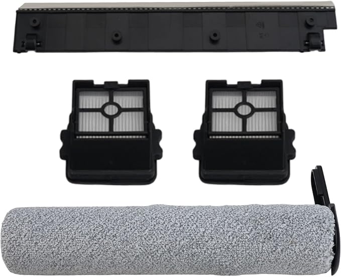 4PCS Accessories For Ultenic AC1 For Elite Wet Dry Vacuum Cleaner, Main Roller Brush, Filter, Rubber Mop Wiper Strip Set For Tile & Hardwood Floor Cleaning