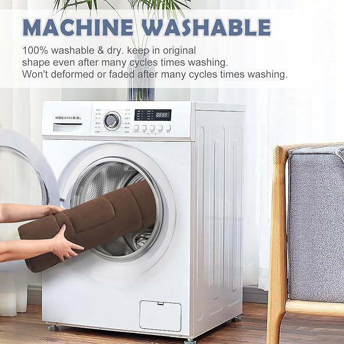 JoicyCo Dog Bed Soft Dog Crate Bed Pad Mat, 36 in Non Slip Bottom Washable Beds for Medium and Large Dogs, Pet Bed Mattress Kennel Pad, Dark Brown