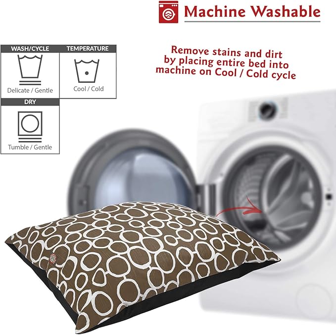 Majestic Pet Rectangle Medium Dog Bed - Non-Slip, Washable, Comfy Crate Pillow for Sleeping - Kennel Bed for Medium Breed, 35 x 28 Inch - Fusion Mocha