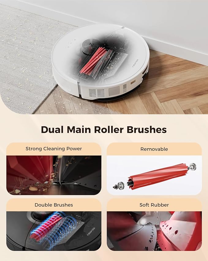 30 Pack Accessories Kit for Roborock S8 MaxV Ultra/S8 Max Ultra Robot Vacuum Cleaner, 2 Main Brushes, 6 Activated Carbon Dust Bags, 4+4 Mop Cloths, 4 HEPA Filters, 6 Side Brushes,1 Self-Cleaning Brush