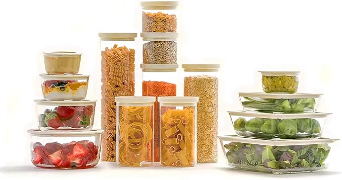 Urban Green Glass Food Container Set with Glass Lid, 4 Pack, Meal Prep Containers with Silicone Framed Airtight Lid, Leakproof, 100% Plastic Free,