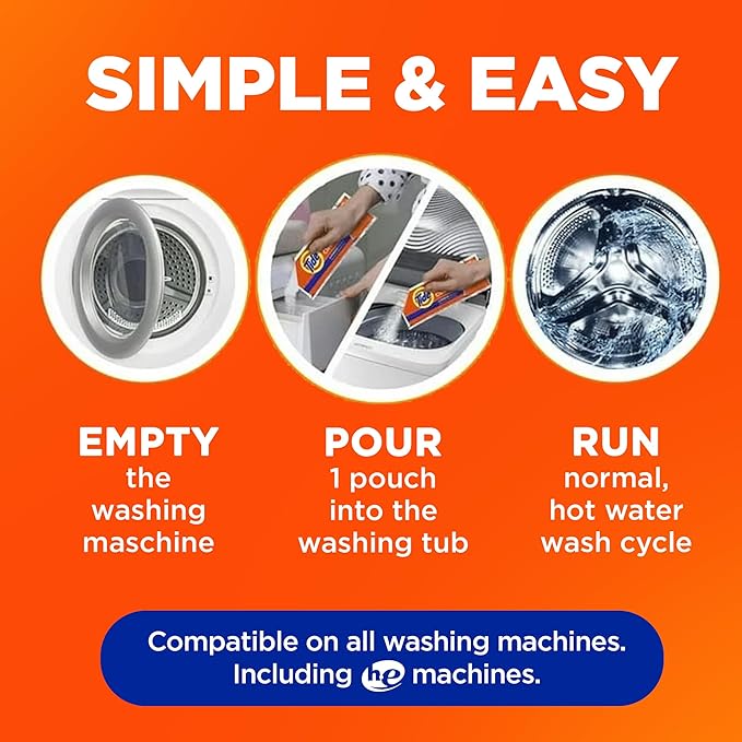 Tide Washing Machine Cleaner, Washer Machine Cleaner with Oxi for Front and Top Loader Washer Machines, Deep Cleaning Residue & Odor Eliminator, 7 Month Supply