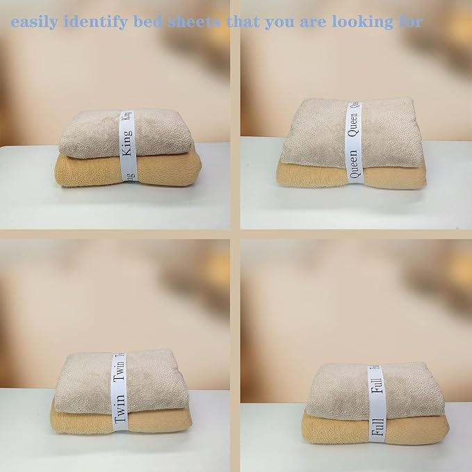 8 Pieces Bed Sheet Organizer Bands, Sheet Organizers and Storage Label Bands, Sheet Label for Bedding, Sheets Organizer for Closet,Sheet Keepers Linen Labels Bedding Bands