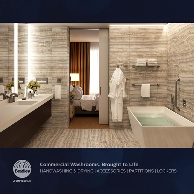 Bradley Crestt Liquid Soap Dispenser, Sensor Activated, Ring Light Indicates Low Battery Soap or Overflow, Deck Mounted, Auto-Top-Fill, Brushed Black Stainless Steel