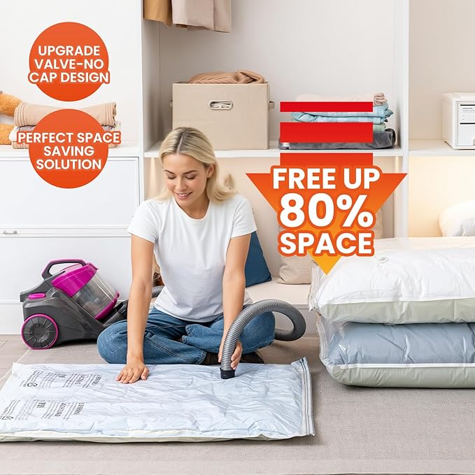 TAILI 10 Pack Vacuum Storage Bags, Jumbo Vacuum Seal Bags for Clothing (40x31 Inch), Space Saver for Bulky Bedding, Pillows, Blankets, Large Closet Organization and Storage