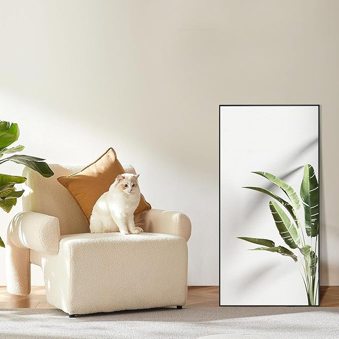 20x36 Inch Black Bathroom Mirror, Copper-Free Mirror, Aluminum Alloy Frame Vanity Mirror, Rectangle Wall Mounted Mirror, Modern Mirror for Bedroom/Living Room/Porch Horizontal or Vertical